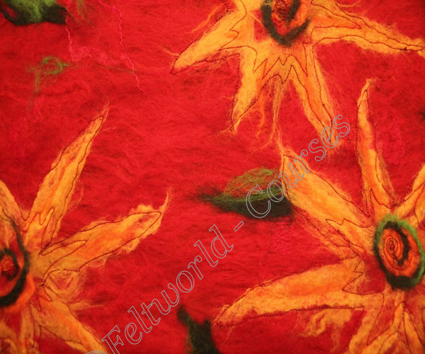 Sun-Flowersrs 
 Abstract Sunflowers 
 Keywords: Feltmaking, Wet felting, sunflowers, fibre arts,