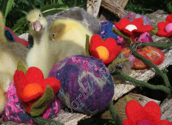 Felt bowls-ducks 
 Fun with little chicks in bowls 
 Keywords: Felt bowls-ducks, feltmaking, chicks, ducks, fibre arts, crafts,